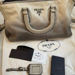 Prada Ghiacco Sfumato Glace Calfskin Leather Tote